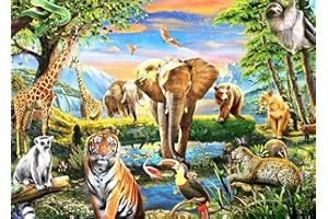 HUADADA Jigsaw Puzzles 1000 Pieces for Adults puzzles for adults 1000 Piece Puzzle Educational Games-Safari Animal World