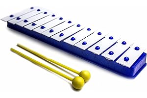 PRO KUSSION ProKussion Blue12V 12 Key Glockenspiel Xylophone with Metal Keys and Amplifier - Blue