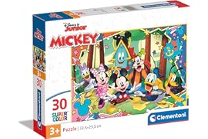 Clementoni- Mickey Disney Puzzle 30pzs Does Not Apply Supercolor Mickey-30 sztuk, 3 lata Dziecko Kreskówka-wyprodukowane we Włoszech, 20269, Wielokolorowy, Średni