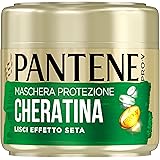 Pantene Pro-V Maschera Capelli Lisci Effetto Seta, Protezione Cheratina, Per Avere Capelli Lisci E Brillanti Fino A 72h Con 1