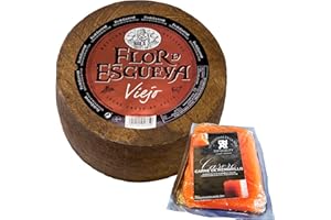 TU DESPENSA EN LA WEB Queso Viejo Flor de Esgueva - Queso Curado Puro de Oveja con Membrillo TDW, Formato Completo 1 Kilo - Elaborado con leche cruda madurado en corteza natural