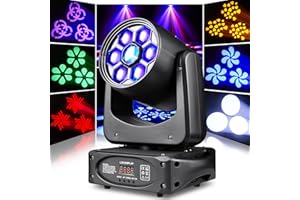 OSUSUENT 150W Moving Head LED DMX512 Bee-Eyes Stage Lights RGBW Partylight 3 Prisms 8 Gobos 8 Colors DJ Disco Light Strobe Function Spot Light for Bar Party Club Wedding Show