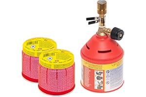 ROTHENBERGER Industrial Bunsenbrenner inkl. 2x C200 Supergas Stechgaskartusche | Laborbrenner | Gasbrenner | Flammentemperatur: 900 °C