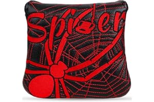 BIG TEETH Mazzuola da golf quadrata copertura magnetica del tallone-albero del tallone copertura della testa del ragno modello pelle PU adatta per S p i d e r X EX TOUR