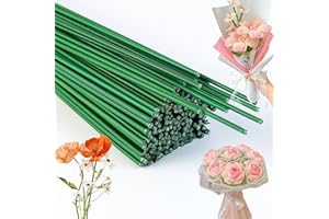 AMDZGLB Alambre de Flor 100PCS Verde Floristería Alambre Embalaje 30 CM Flor Tallo Metal para Ramo de Flores DIY Guirnalda Manualidades