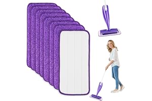 ORTVIAI 8 Pièces pour Swiffer Wetjet Microfibre Lavable Kit,30x14cm Lingette Balai pour Swiffer Wetjet, Lingette pour Swiffer Wetjet Reutilisable, pour Nettoyer Les Sols Secs, Humides