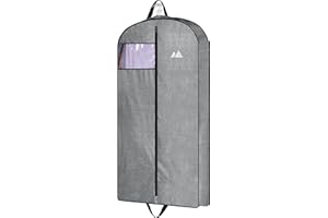 MISSLO 43'' Hanging Garment Bags for Travel Suit Carrier Bag for Men Waterproof Oxford Suit Cover for Traveling Monogrammed Closet Clothes Storage with 4 Gusset, Gray