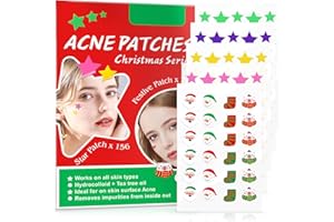 KLLALO Pickel Pflaster, Hydrocolloid Patch, wasserdicht und atmungsaktiv, Akne-Patch, unsichtbare Akne Pimple Healing Patch und Stern Patch Pickel, absorbierende Abdeckung für Akne (Christmas)