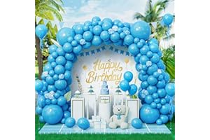Eitolo Blue Balloons 143 pcs Light Blue Balloon Arch Garland Kit 5/9/12/18 Inch Different Size Matte Sky Blue Latex Balloons for Girls Men Boys Wedding Birthday Party Baby Shower Graduation Decoration