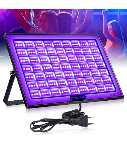 Projecteur Lumière Noire UV CREATESTAR 50W 365NM - Étanche IP66 - Pour Fêtes, Halloween, Disco