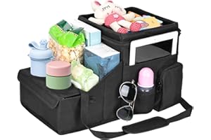 WENRENER Autositz Organizer, Universeller Rückbank Organizer für den Rücksitz & Beifahrersitz mit Getränkehalter-Ablage mit Reise-Kühlbox für Kinder und Erwachsene, Ablage für Spielzeug, Bücher, Snacks