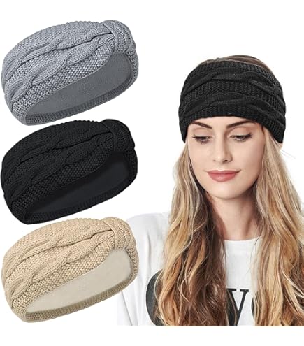 Kavya Haarband Dames Winter Pluche, Warme Winter Haarband voor Vrouwen en Meisjes Mooi Gehaakt Hoofdband Gebreide Oorwarmers, Praktisch Hoofdband Kerstcadeau