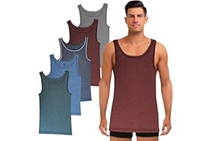 SGS Lot de 5 Debardeur Homme - Maillot de Corps 100% Coton - Toutes Tailles Disponibles - Lot de Marcel Homme Blanc & Noir ou Multicolore