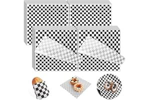 APACALI 300PCS Greaseproof Paper Sheets 28 x 26cm, 11 x 10 Burger Paper Sheets for Hamburgers, Fries, Cake, Black