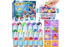 UNGLINGA Magic Water Elf Toy Kit per bambini, 18 bottiglie di gel colorato, gel acqua, animali acquatici, fai da te, set creativo per ragazze, ragazzi, regalo di compleanno