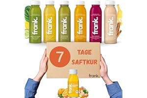 ‎FRANK JUICE Frank: 7 Day Juice Treatment Starter – 42 Cold-Pressed, Vegan Juices of 330 ml, 7 Organic Ginger Shots, 1 Tea and Organic Broth, Ideal Fasting Treatment of Fresh Fruit and Vegetables, Premium Quality