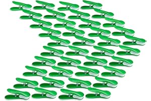 culiclean Clothes Pegs for Washing Line Strong Soft Grip 40 pcs "Soft Clips" classic green white - Non Slip Heavy Duty Large Plastic Laundry Peg Washing Pegs Secure Grip Rubber Mark Free