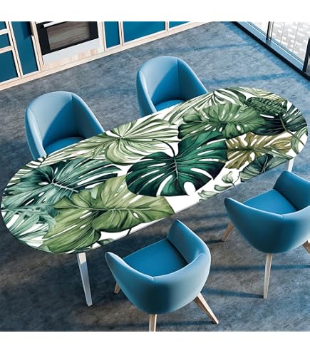 Ovale Tischdecke Mit Elastischem Rand – Wasserabweisende Tischwäsche Für Küche, Garten Oder Feiern, In Verschiedenen Größen