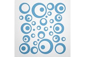 ‎WANDFEE WANDfee Wandtattoo Kreise Punkte 50 FARBWUNSCH I hellblau I Wandaufkleber Aufkleber Kinderzimmer Fliesenaufkleber Badezimmer Küche