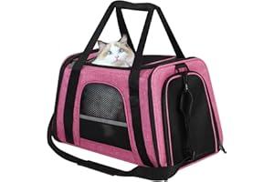 HiCaptain Trasportino morbido per gatti con finestra in rete superiore, traspirante, per gatti di taglia media e cani di piccola taglia, fino a 4,5 kg, colore: rosa