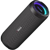 RIENOK Bluetooth Speaker 40W Portable Powerful Waterproof IPX7 Black | 3 EQ Modes Stereo Sound, 30H Playback, RGB Light, Blue