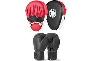 Lions Star Boxing Gloves and Pads Set For Men Women, Pair of Boxing Gloves with Hook and Jabs Mitts Focus Pads, Punching Sets Ideal for Punch Bag MMA Martial Arts