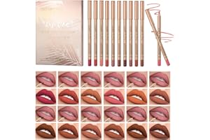 ‎BEKOEEN 12 Farben Matte Nudetöne lipliner set,Wasserfester Lippenkonturenstift, Plump Lippenform, Nicht verblassender,Langlebiger Lipliner Stift für Frauen