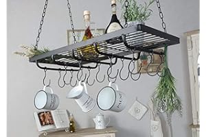 Ambiente Haus Topfhänger, Schmiedeeisen, Schwarz, 74x60x28cm