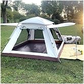 Fillikutum 4 Kişilik Tam Otomatik Kamp &Ccedil;adırı Tenteli Portatif &Ccedil;adır Anti-Uv Yağmur Ge&ccedil;irmez 215X215X145 Cm Tek Ebat Bej