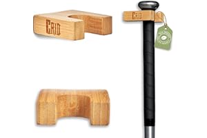 ‎CRID CRID Baseballschläger Wandhalterung - Bambus Wandhalterung in minimalistischem Design, 100% natürlicher Rohstoff, robuste Ausführung, inkl. Montage-Set, zum Aufhängen von Base- und Softball Schlägern