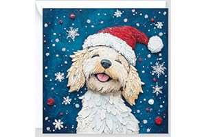 Beau Willows Cockapoo Christmas Card - Merry Christmas to Dog Mum and Dog Dad – Christmas Card from the Dog to Family Friends First Christmas