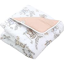 TupTam Baby Speelmat Kinderen Speelmat Gewatteerd XXL Peuterdeken 120 x 120 cm Babykamer Slaapdeken, Bosbeer Hert Konijn Beige Groen