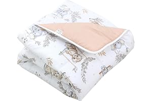 TupTam Crawling Blanket for Baby, 120 x 120 cm, Padded Play Blanket, Baby Cotton, XXL, Oeko-Tex, Soft and Skin-Friendly, Colour: Safari Swing Beige