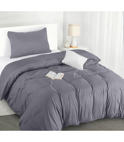 Set Copripiumino Geometrico Stile Scandinavo - Grigio E Carbone, Singolo, Con Federa, Mistocotone - Foto 6