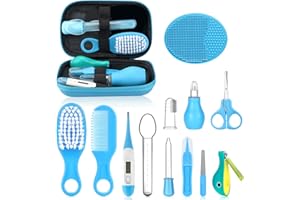 UHFI Baby Healthcare and Grooming Kit, Portable Baby Safety Care Set, Baby Essentials kit for Newborn (Blue 13 in 1)