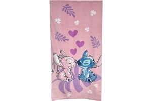 Theonoi Disney Lilo och Stitch, barnbadhandduk, 70 x 140 cm, 100% bomull, för flickor – Standard Öko Tex