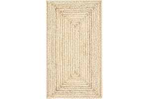 MARRAKESCH ORIENT & MEDITERRAN INTERIOR MARRAKESCH Nora Alfombra de yute tejida a mano, estrecha, 110 x 60 cm, trenzada, como felpudo de puerta de casa, para interiores o exteriores, para cocina, pasillo, baño o cocina