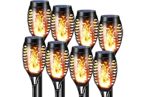 Ntmaichy 8 Pack Solar Lights Outdoor Garden Dancing LED Warm Flame Lights Waterproof Solar Torch Lights, Solar Garden Ornaments Outdoor for Patio Yard Pathway