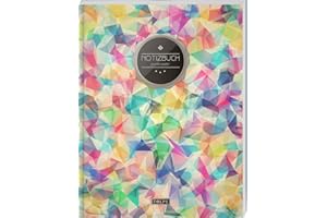 TULPE Punktraster Notizbuch A4 C036 Bunt“ (140+ Seiten, Vintage Softcover, Punktkariertes Papier - Bullet Journal, Dickes Notizheft, Skizzenbuch, Tagebuch, Gepunktete Seiten, Dot Grid Notebook)