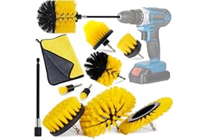 NCKIHRKK Cepillo para Taladro 10 Piezas, Extrasuave Cepillo de Limpieza Eléctrico Brochas Taladro, Kit Cepillo Taladro Tapiceria para Limpieza Coche, Llantas, Piso Azulejo Lechada, Bañera, Cocina
