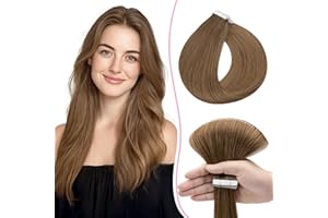 SEGO Pro Extension Capelli Veri Biadesivo 10pz 40cm #6 Marrone Chiaro Extension Biadesive Capelli Umani Remy Tape in Hair Extension (15g)
