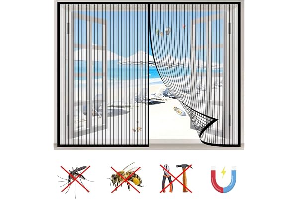 Moustiquaire Fenêtre Magnétique, Anti-Mosquito Auto-adhésif Rideau, Automatiquementfermé, pour Plupart Les Types FenêTres-Black-a|| 31x45inch(80x115cm)