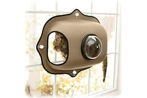 K&H PET PRODUCTS K&H EZ Mount Window Bubble Pod Features Look Out Bubble Window, Tan,27 X 20 Inches