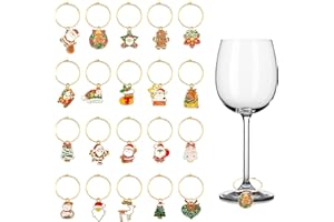 Niuhong 20 Pcs Charms Anneaux Marqueurs Distinguer Champagne Pendentif Verre à Vin Couleur Marquage Au Marqueur Verre Marqueurs Cocktails Verre Coloré Marqueur Boisson