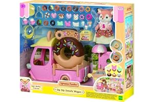 EPOCH Sylvanian Families - Le Chariot de Donuts - Set 1 Figurine et +30 Accessoires - Plongez dans l'univers de la Famille Sylvanian - Figurines Miniatures - Jouet Enfant 3 Ans et + - 5808