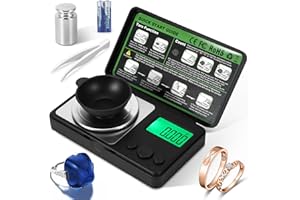 Viitech Digital Milligram Scale, 0.001g/50g High Precision Digital Pocket Scales with 7 Units, AAA Battery Power Supply Mini Scales Micro Scales with LCD Display for Powders Jewelry Medicine