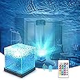LuminaLux Night Light, 16-Color RGB LED Crystal Cube Lamp, Remote Control Dimmable Water Lamp for Bedroom, Living Room, Nightstand, Party, Romantic Lighting Decoration