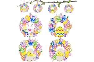 MAIBAOTEMBT Ostern Kränze Bastelset für Kinders, 8 Stück Filz Ostern Basteln für Kinder, Bastelset Frühling für Kinder, Osterdeko zum Basteln für Ostern, für Mädchen Jungen Frühling Ostern Party Geschenk