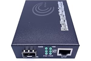 Elfcam® - Convertidor de fibra Ethernet, convertidor RJ45 Gigabit/módulo mini-GBiC SFP (1,25G SFP puerto) multimodo-monomodo/0,55-20KM (paquete de 1)