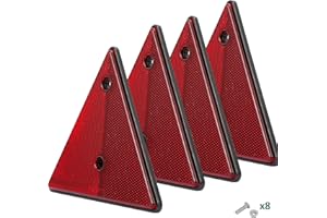 DARKGUARD 4X Rouge Catadioptre Triangle Remorque 150x10x132mm (LxWxH), Homologué E Catadioptre Triangle Visser Arrière Réflecteurs Signalisation pour Remorque Caravane RV (Rouge-Triangle-Visser-4pcs)